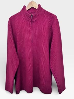 Puma Men's Half-Zip Sweater, XL, Burgundy, Mock Neck Collar